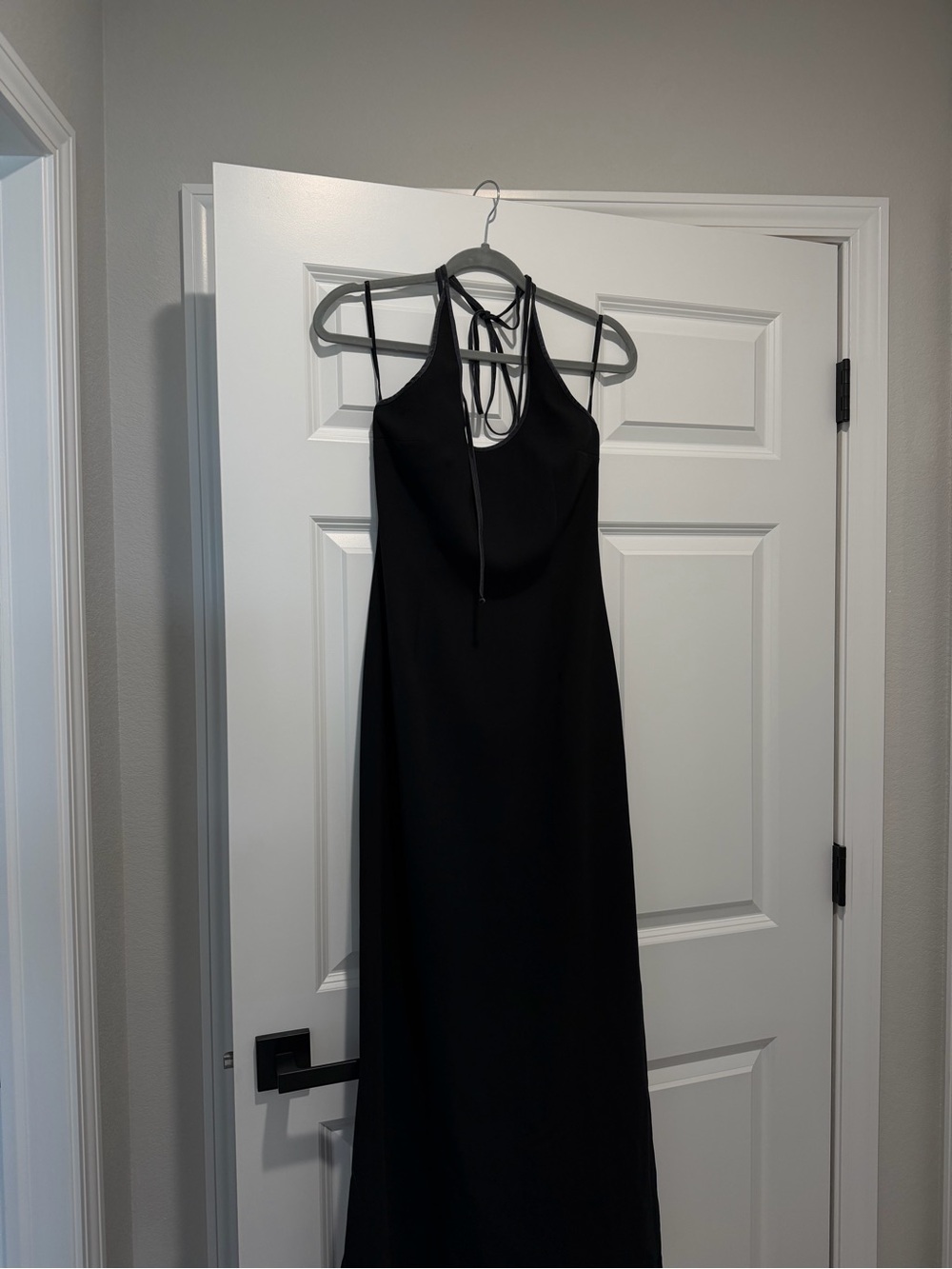 Vintage Cache Black Halter Maxi Dress with Tie Back - Women